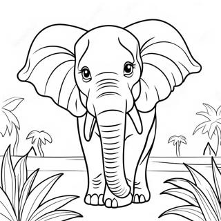 Majestic African Elephant Coloring Page 33183-26728