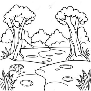 Green Nature Scene Coloring Page 33192-26731