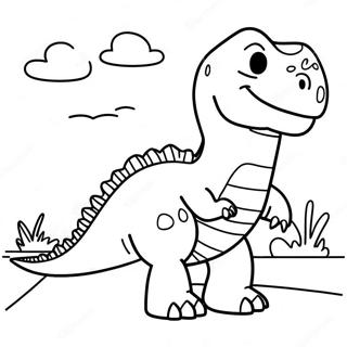 Vibrant Green Dinosaur Coloring Page 33193-26736