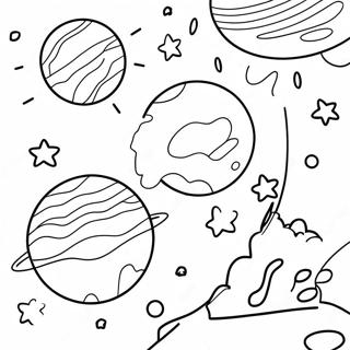 Colorful Planet In Space Coloring Page 33203-26744