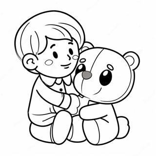 Sick Kid With A Teddy Bear Coloring Page 33212-26752