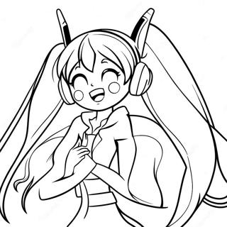 Hatsune Miku Singing Coloring Page 33243-26773