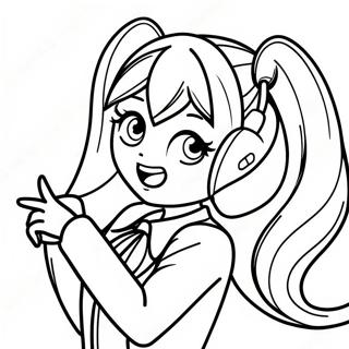 Hatsune Miku Singing Coloring Page 33243-26774