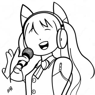 Hatsune Miku Singing Coloring Page 33243-26775