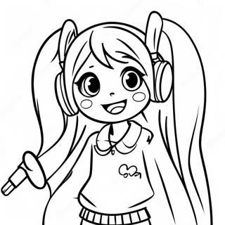 Hatsune Miku Singing Coloring Page 33243-26776