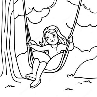 Mary Jane Swinging In The Park Coloring Page 33263-26790