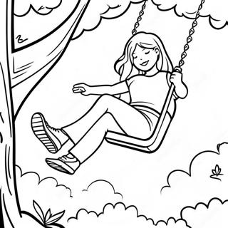 Mary Jane Swinging In The Park Coloring Page 33263-26791