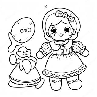 Raggedy Ann With Her Doll Coloring Page 33273-26797