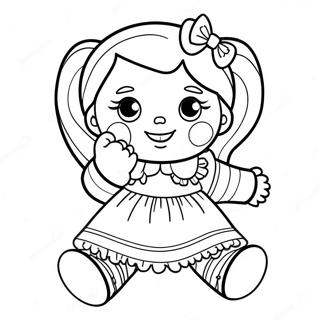 Raggedy Ann With Her Doll Coloring Page 33273-26798