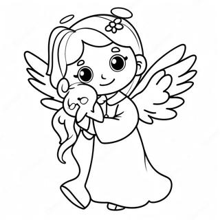 Precious Moments Angel With Child Coloring Page 33293-26817