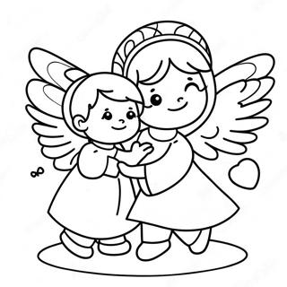 Precious Moments Angel With Child Coloring Page 33293-26818