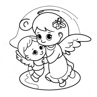 Precious Moments Angel With Child Coloring Page 33293-26820