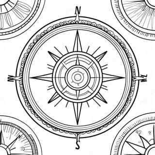 Vintage Nautical Compass Coloring Page 33323-26837