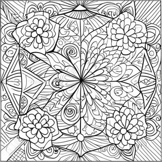 Geometric Quilt Patterns Coloring Page 3332-2759