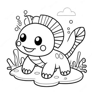 Cute Minecraft Axolotl With A Happy Face Coloring Page 33353-26864