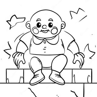 Humpty Dumpty Sitting On A Wall Coloring Page 33402-26902