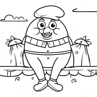 Humpty Dumpty Sitting On A Wall Coloring Page 33402-26904