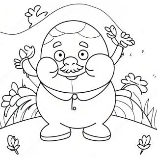 Humpty Dumpty With Colorful Flowers Coloring Page 33403-26899