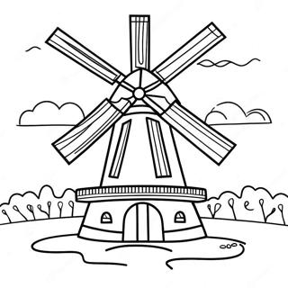 Holland Windmill Coloring Page 33412-43022