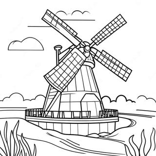 Holland Windmill Coloring Page 33412-43024