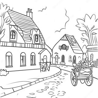 Charming Dutch Village Coloring Page 33413-26907