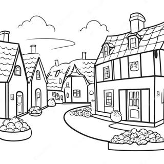 Charming Dutch Village Coloring Page 33413-26908