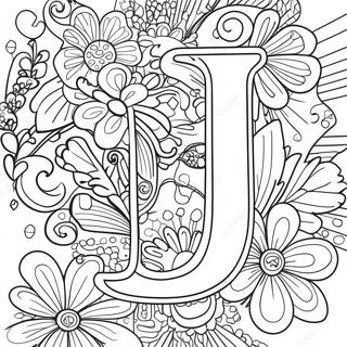 Joyful Letter J Coloring Page 3342-2767