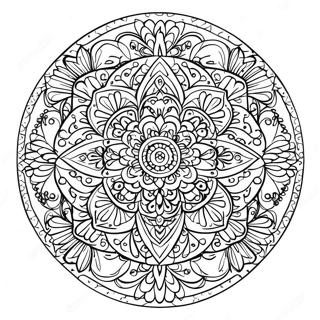 Symmetrical Mandala Coloring Page 33433-26924