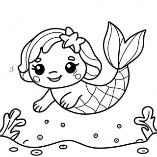 Mermaid Puppy Coloring Pages