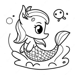 Mermaid Puppy Swimming In The Ocean Coloring Page 33442-26930