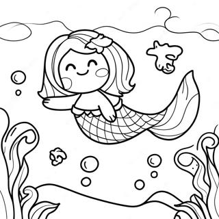 Mermaid Puppy Swimming In The Ocean Coloring Page 33442-26931