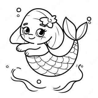 Mermaid Puppy Swimming In The Ocean Coloring Page 33442-26932