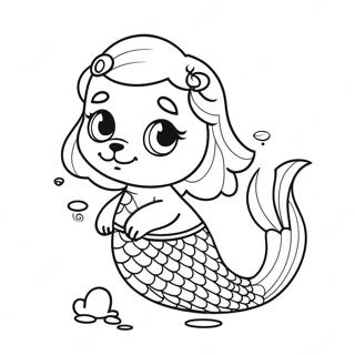 Mermaid Puppy Coloring Pages