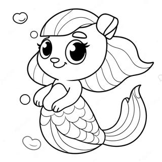 Cute Mermaid Puppy With A Sparkling Tail Coloring Page 33443-26926