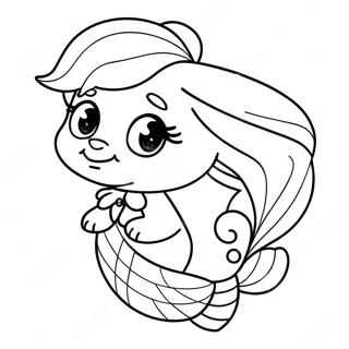 Cute Mermaid Puppy With A Sparkling Tail Coloring Page 33443-26927