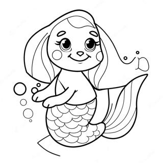 Cute Mermaid Puppy With A Sparkling Tail Coloring Page 33443-26928