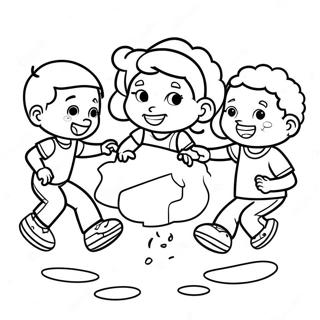 African American Kids Playing Together Coloring Page 33492-26972