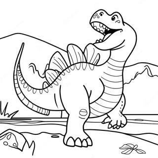 Spinosaurus Roaring Coloring Page 3352-2785