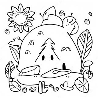 Colorful Nature Scavenger Hunt Coloring Page 33553-27018