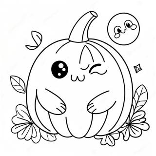 Cute Halloween Squishmallow With Pumpkin Coloring Page 33593-27054