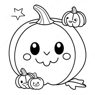 Cute Halloween Squishmallow With Pumpkin Coloring Page 33593-27056