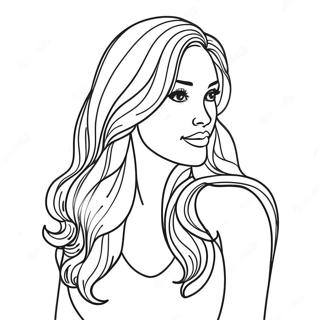 Realistic Long Hair Coloring Page 33612-27067