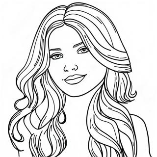 Realistic Long Hair Coloring Page 33612-27068