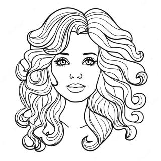 Realistic Hair Coloring Pages