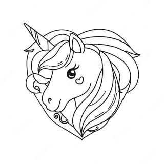 Unicorn Heart Coloring Pages