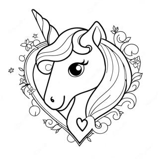 Unicorn Heart Coloring Page 33622-27072