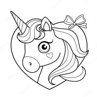 Sparkling Unicorn Heart Coloring Page 33623-27073