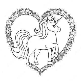 Sparkling Unicorn Heart Coloring Page 33623-27076