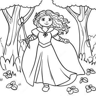 Brave Merida In The Forest Coloring Page 3362-2777