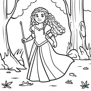 Brave Merida In The Forest Coloring Page 3362-2778